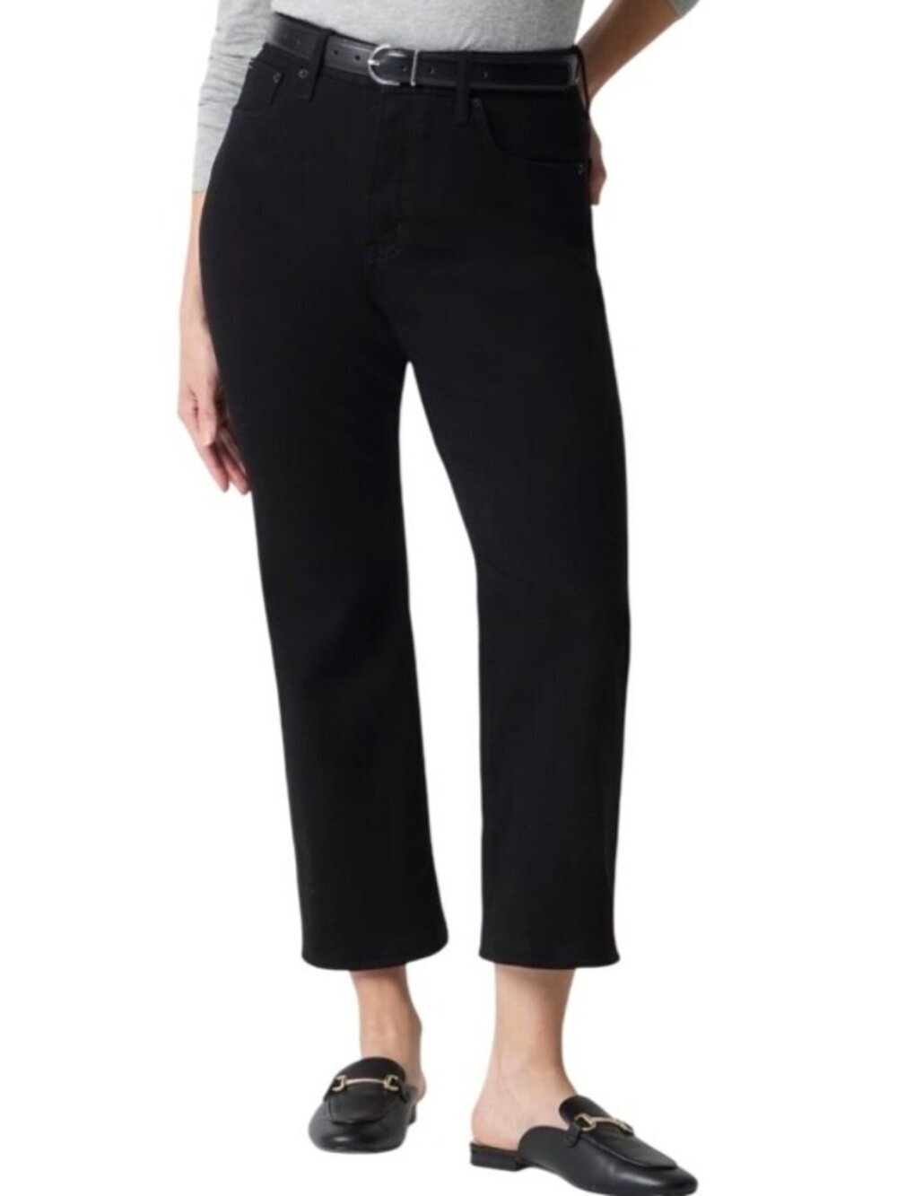 J Crew Curvy Wide-Leg Cropped Jean~Size 29P~Black Petite Cotton Blend NWT L6 34